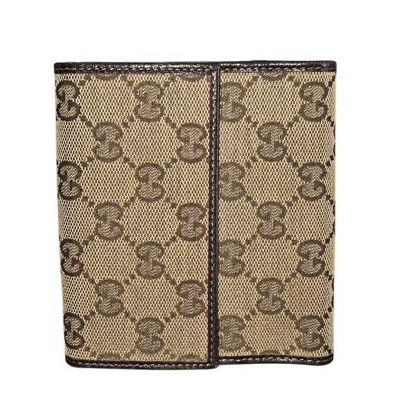 Gucci (Vintage) GG Monogram D-Ring Abbey Compact Wallet With Dustbag-EUC - Picture 3 of 15